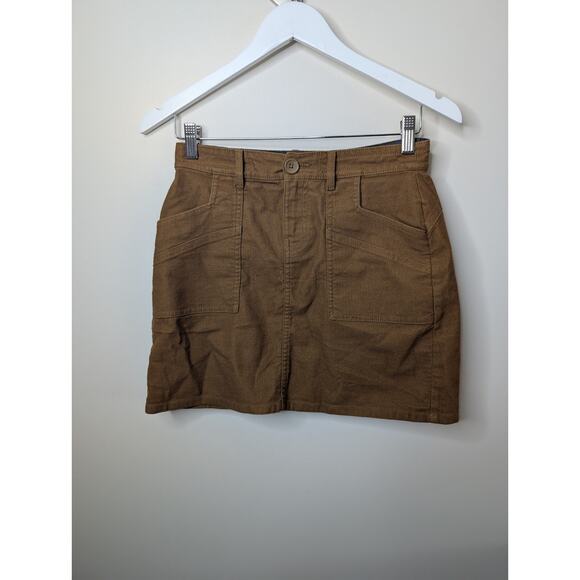 Prana Skirt Size 0 Brown Nikit A Line Mini Organic Cotton Casual - Picture 1 of 10